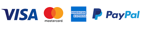 Visa, Mastercard, Amex, PayPal
